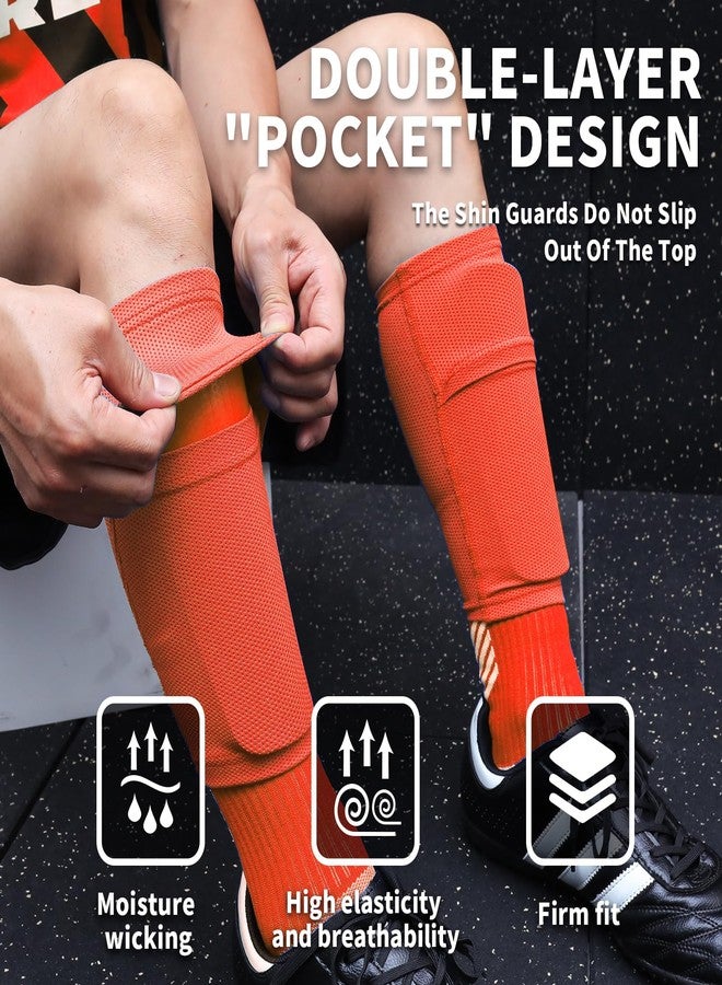 LPONJAR Soccer Shin Guards for Kids Youth Adults - Shin Pads and Sleeves with Optimized Insert Pocket for Boys Girls Men Women for Football Games - Protective Soccer Equipment - Image 2